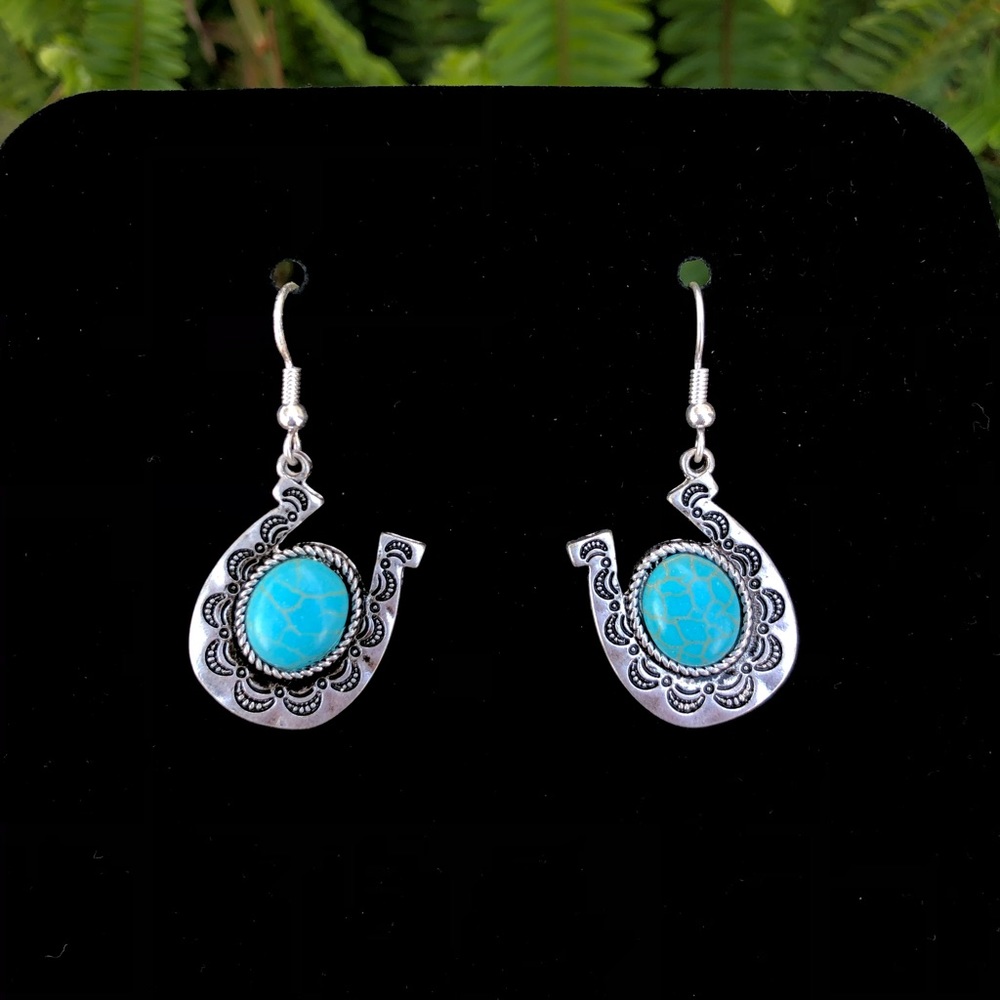 Horseshoe western earrings